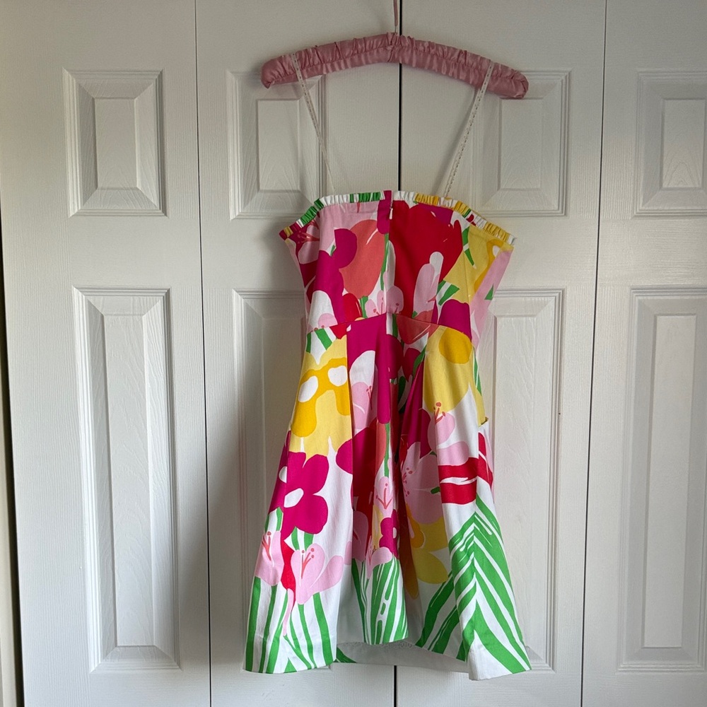 Women’s Lilly Pulitzer Strapless Lavish Lilies Floral Dress Size 0. - Picture 2 of 3